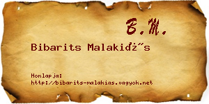 Bibarits Malakiás névjegykártya